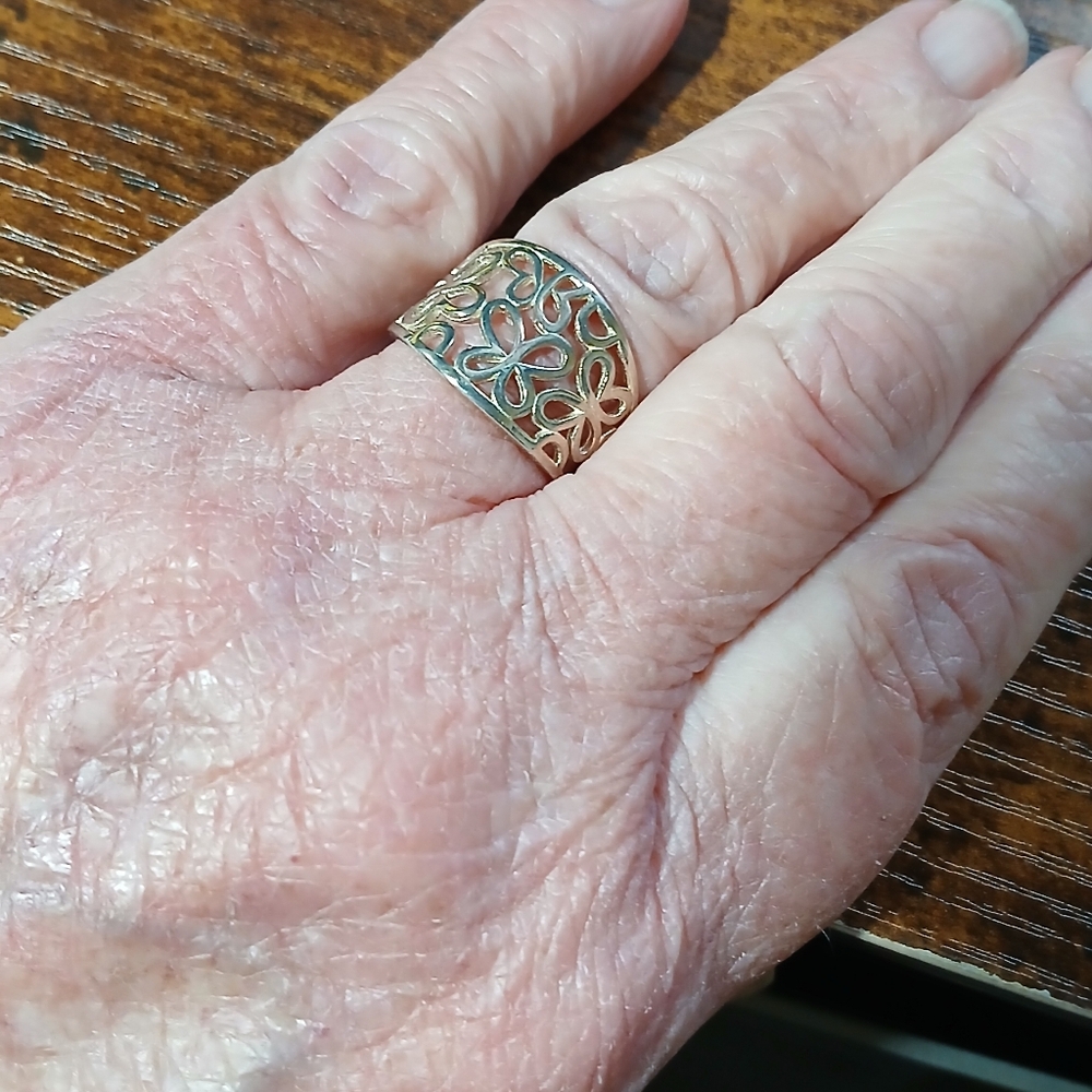 925 SS Butterfly/Floral Ring 😯 - Picture 7 of 10